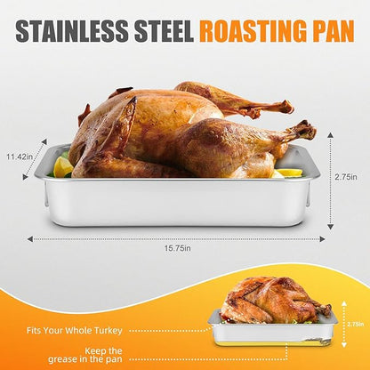 Stainless Steel Turkey Roasting Pan - Image 2