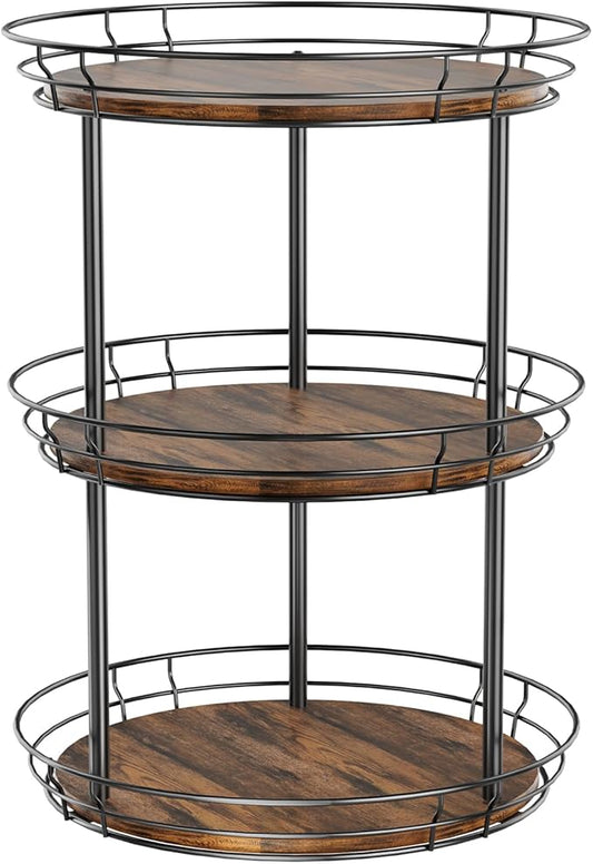 LAMU 12'' Lazy Susan Turntable Organizer, 3 Tier Round Rotating Spice Rack by YourHome-OrganizationHelper