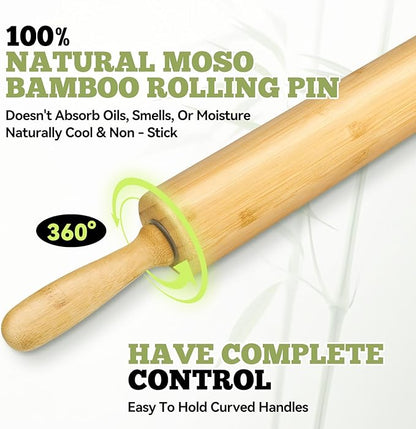 2 Pack（10 inch &17.5 inch） Wooden Rolling Pin - Image 6