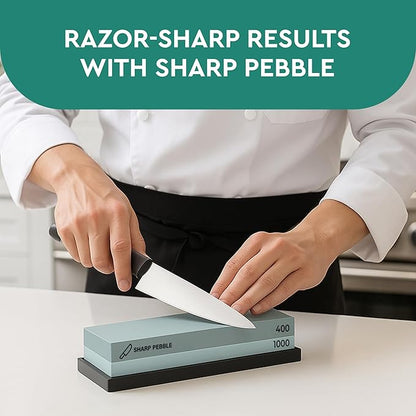 Sharp Pebble Premium Whetstone Knife Sharpening Stone 2 Side Grit 400/1000 - Image 4