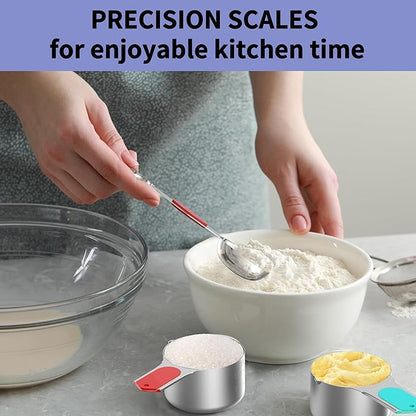 Magnetic Measuring Cups and Spoons Set, 5 Stainless Steel Measuring Cups - Image 5