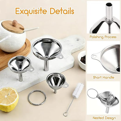 Small Funnels for Filling Bottles, Food Grade Mini Metal Funnel for - Image 3