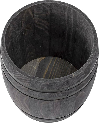 MyGift Wine Barrel Design Kitchen Utensil Crock, Vintage Gray Solid Wood - Image 6
