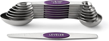Spring Chef Purple Stainless Steel Magnetic Measuring Spoons Set of 8 - Image 8