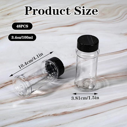 48 Pack Clear Plastic Spice Jars - Image 2