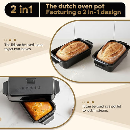Enameled Cast Iron Dutch Oven for Bread Baking, 9×5 Dutch Oven Pot - Image 3