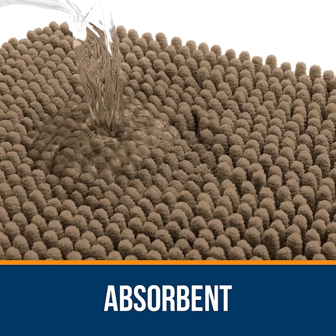 OLANLY Toilet Rugs U-Shaped 20x20, Extra Soft Absorbent Chenille Contour - Image 4
