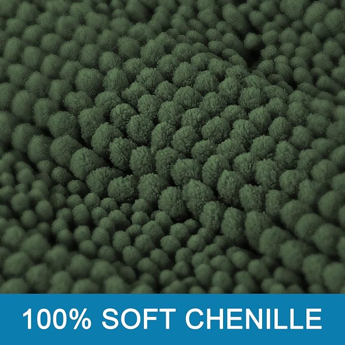 H.VERSAILTEX Bath Mats for Bathroom Non Slip Extra Thick Chenille Striped Bath - Image 3
