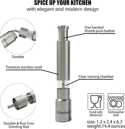 Modern Thumb Click Salt and Pepper Grinder - Image 2