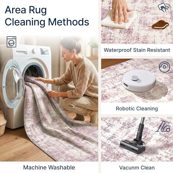 6x9 Area Rugs Washable Living Room Rug-No Slip Soft Carpets Modern Abstract - Image 4