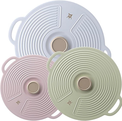 Silicone Lids for Bowl 3 Pack, Microwave Splatter Cover by GUANCI