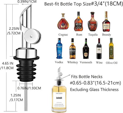 Pafusen 6 Pack Weighted Liquor Pour Spout, Auto Flip Olive Oil Dispenser Spout - Image 5