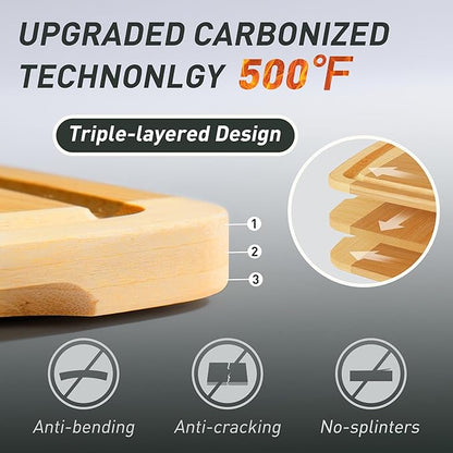 Bamboo Cutting Board Set Non Slip Feet Over Sink Acrylic Counter Lip Glass - Image 4