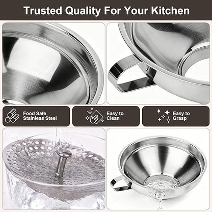 Canning Funnel with Strainer, Wide Mouth Canning Funnels - Image 4