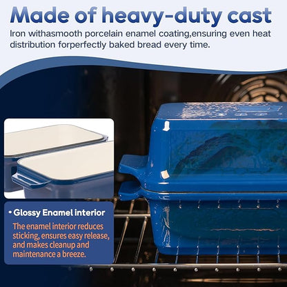 Enameled Cast Iron Dutch Oven for Bread Baking, 9×5 Dutch Oven Pot - Image 7