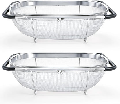 Suwimut 2 Pack Over the Sink Oval Colander by Suwimut