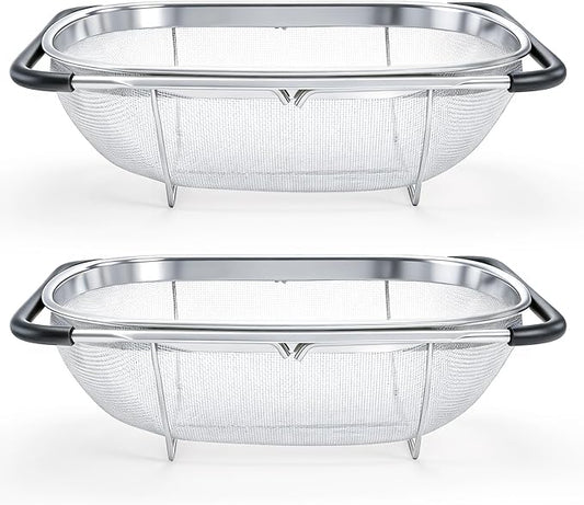 Suwimut 2 Pack Over the Sink Oval Colander by Suwimut