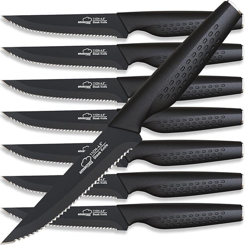 Amorston Steak Knives, Steak Knives Set of 8, Stainless Steel Steak Knife Set by Amorston