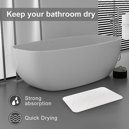 JUERLEN 2 Pack Diatomaceous Earth Shower Mat, Stone Bath Mat, Nonslip Super - Image 7