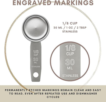 1/8 Cup Stainless Steel Measuring Cup | Sturdy Metal 30 ml | 30 cc | 1 oz | - Image 6