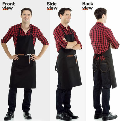 NLUS 2 Pack Kitchen Cooking Aprons, Adjustable Bib Soft Chef Apron - Image 3