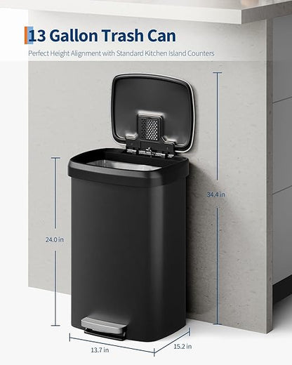 Garvee 13 Gal / 50L Large Plastic Trash Can - Image 6