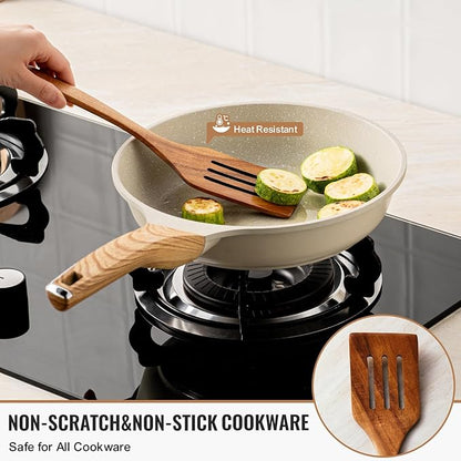 Terlulu 10 Pcs Wooden Spoons for Cooking, Natural Teak Wooden Kitchen Utensils - Image 5