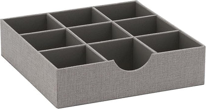 Household Essentials Grey 728-1 Deep 9 Section Drawer Organizer Box by HouseholdEssentials