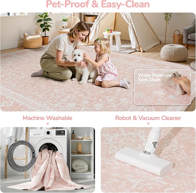 Lessymo 8 x 10 Area Rugs for Living Room, Machine Washable Area Rugs Boho Faux - Image 7