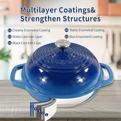 Enameled Cast Iron Bread Oven, 6 Quart Dutch Oven - Image 5