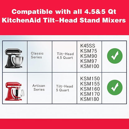 Stainless Steel Mixer bowl Fit for KitchenAid Artisan&Classic Series 4.5-5 QT - Image 3
