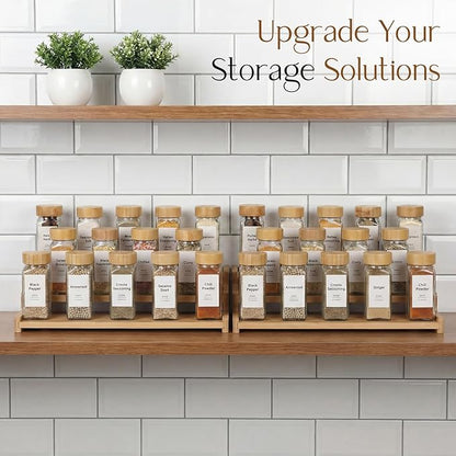 Spice Rack Organizer for Cabinet, 18in Bamboo Tiered Spice Rack，Used for - Image 6