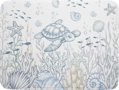 Giwawa Ocean Turtle Dish Drying Mat, Coastal Sea Tortoise Decorative Dish by Giwawa