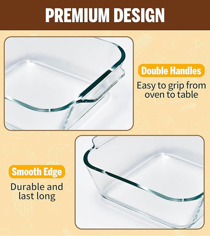 6"x6" Baking Pan, Square Baking Dishes 2 Pack Glass Bakeware Dish - Image 2