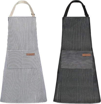 Tosewever 2 Pieces Kitchen Cooking Aprons, Cotton Polyester Blend Adjustable by Tosewever