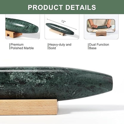 Natural Marble French Rolling Pin, 12 inch Kitchen Baking Tool - Image 3