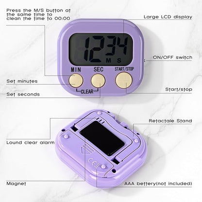 Weewooday 24 Pcs Digital Kitchen Timer Magnetic Timer Bulk On/Off Switch Minute - Image 4