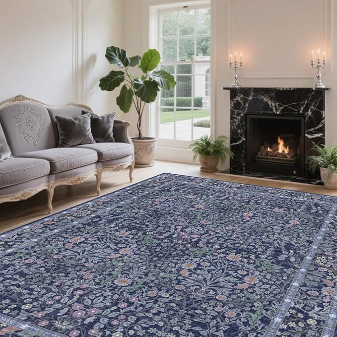6x9 Washable Area Rugs for Living Room, Stain Resistant Vintage Rugs for Dining by Unknown
