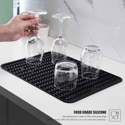 Silicone Dish Drying Mat, Non-Slip Easy Clean Sink Mat Large Heat-resistant - Image 5