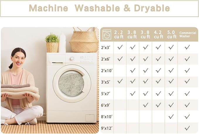 Srugn Washable Rugs 9x12 Area Rugs - Image 9