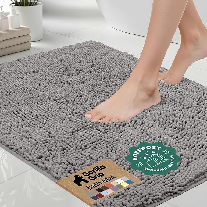 GORILLA GRIP Bath Rug Mat 44x26, Thick Soft Absorbent Chenille, Quick Dry by Unknown