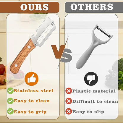2 Pcs Multifunctional Vegetable Peeler, Stainless Steel Blade Peeler - Image 4