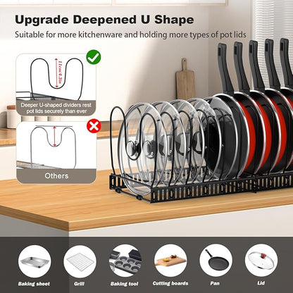 Housolution 2 Pack Pot and Pan Organizer, Pan Lid Holder Storage Rack - Image 2