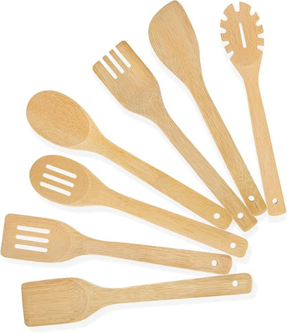 Wooden Spoons for Cooking is for All Kitchen. Made From Bamboo Wood, Wooden by USOONESP