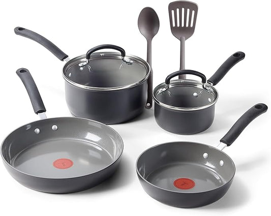 T-Fal Ultimate Hard Anodized Ceramic Nonstick 8 Piece Cookware Set, Oven Safe by T-falbrand