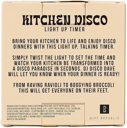 Gift Republic Kitchen Disco Light Up Timer – 60-Minute Countdown, Plays 2 Disco - Image 8