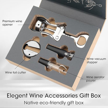 Beneno Multifunctional Wine Bottle Opener Gift Wing Corkscrew, Foil Cutter - Image 2