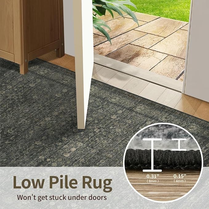 Rugxara Washable Area Rug for Living Room, Vintage Boho Rugs for Office - Image 6