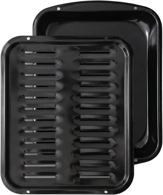 Broiler Pan for Oven Nonstick 16.75” x 13” Porcelain Nonstick Coated by Unknown