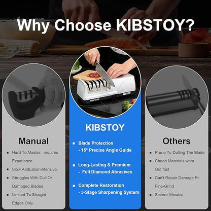 Knife Sharpener Electric, 3-Stage Professional Kitchen Sharpener - Image 5